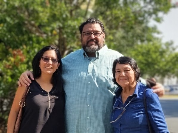 Pablo Rodriguez (center) with Camila Chavez and Dolores Huerta